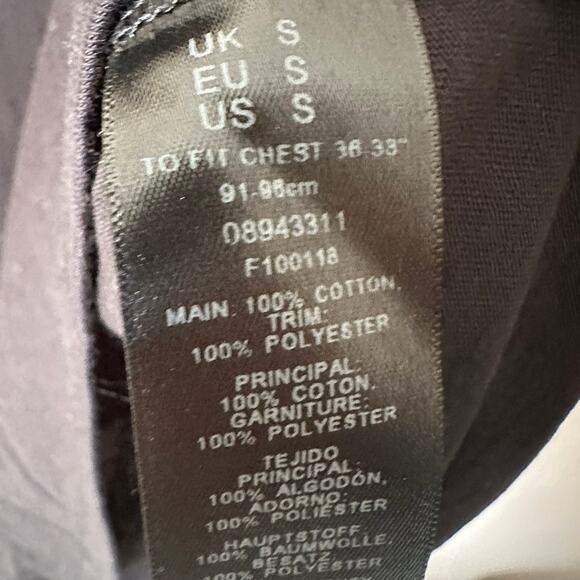 Asos Rainbow Stripe Shirt Womens SMALL Long Sleeve Black Trendy Retro Crew Neck - Picture 5 of 9